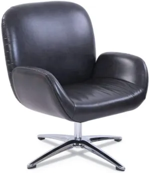 SertaPedic Tavern Collection Lounge Chair, 31.25" x 29.25" x 37.25", Distressed Brown Seat, Distressed Brown Back, Chrome/Silver Base