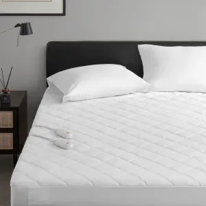 Sharper Image Heated Mattress Pad Queen Size Electric Mattress Pad 10 Lv. Heating, 5 hr Auto Shut Off, Heated Topper Bed Warmer, Deep Pocket Fits 18" Mattress, ETL-Cert, Machine Washable, Queen