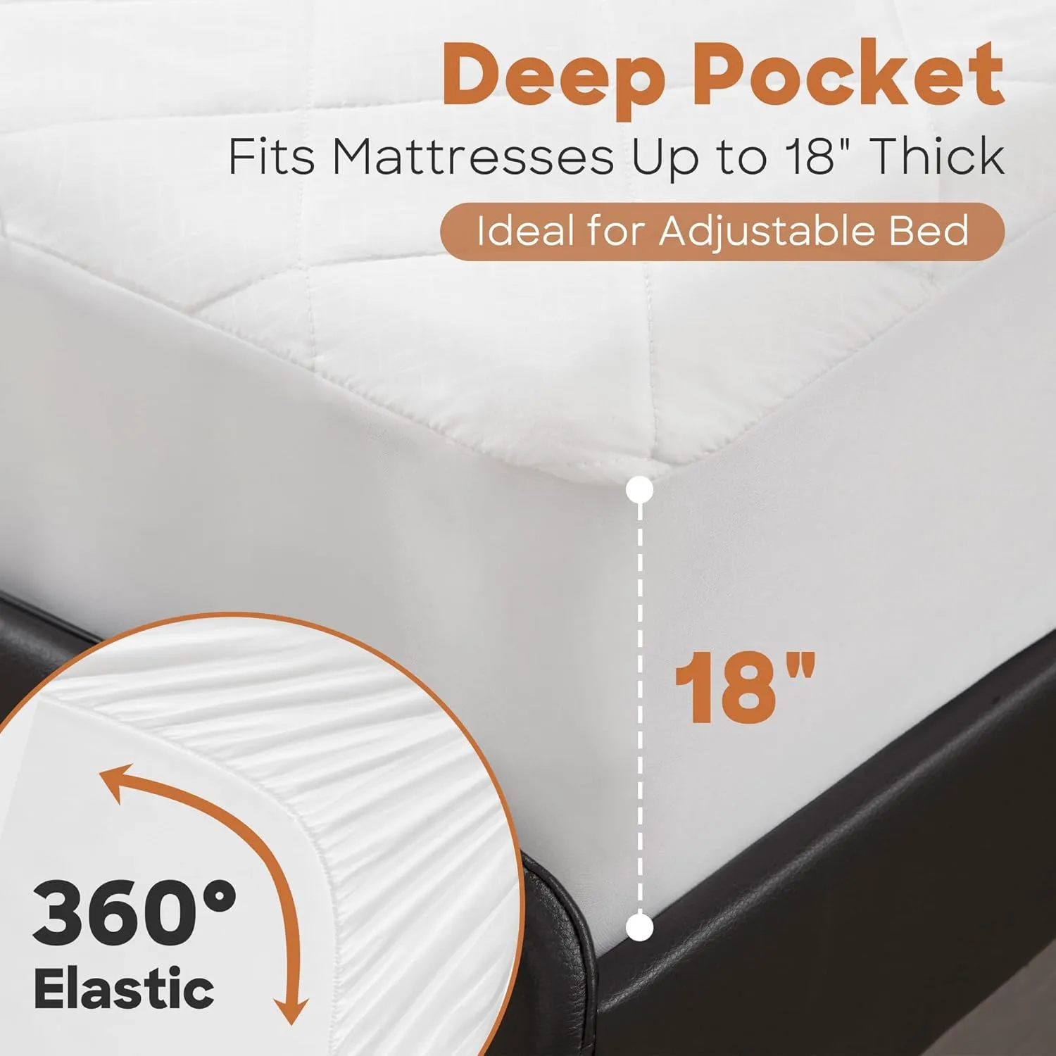 Sharper Image Heated Mattress Pad Queen Size Electric Mattress Pad 10 Lv. Heating, 5 hr Auto Shut Off, Heated Topper Bed Warmer, Deep Pocket Fits 18" Mattress, ETL-Cert, Machine Washable, Queen