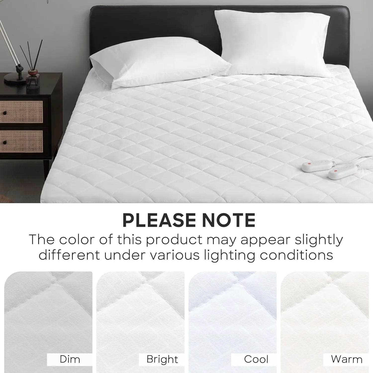 Sharper Image Heated Mattress Pad Queen Size Electric Mattress Pad 10 Lv. Heating, 5 hr Auto Shut Off, Heated Topper Bed Warmer, Deep Pocket Fits 18" Mattress, ETL-Cert, Machine Washable, Queen