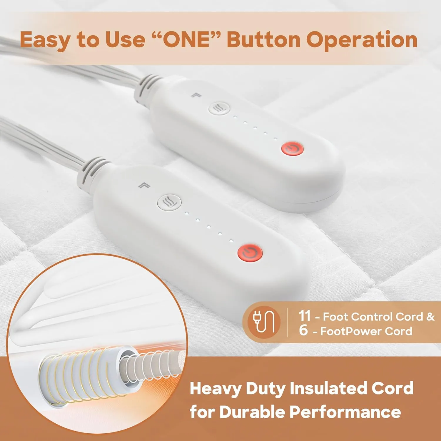 Sharper Image Heated Mattress Pad Queen Size Electric Mattress Pad 10 Lv. Heating, 5 hr Auto Shut Off, Heated Topper Bed Warmer, Deep Pocket Fits 18" Mattress, ETL-Cert, Machine Washable, Queen