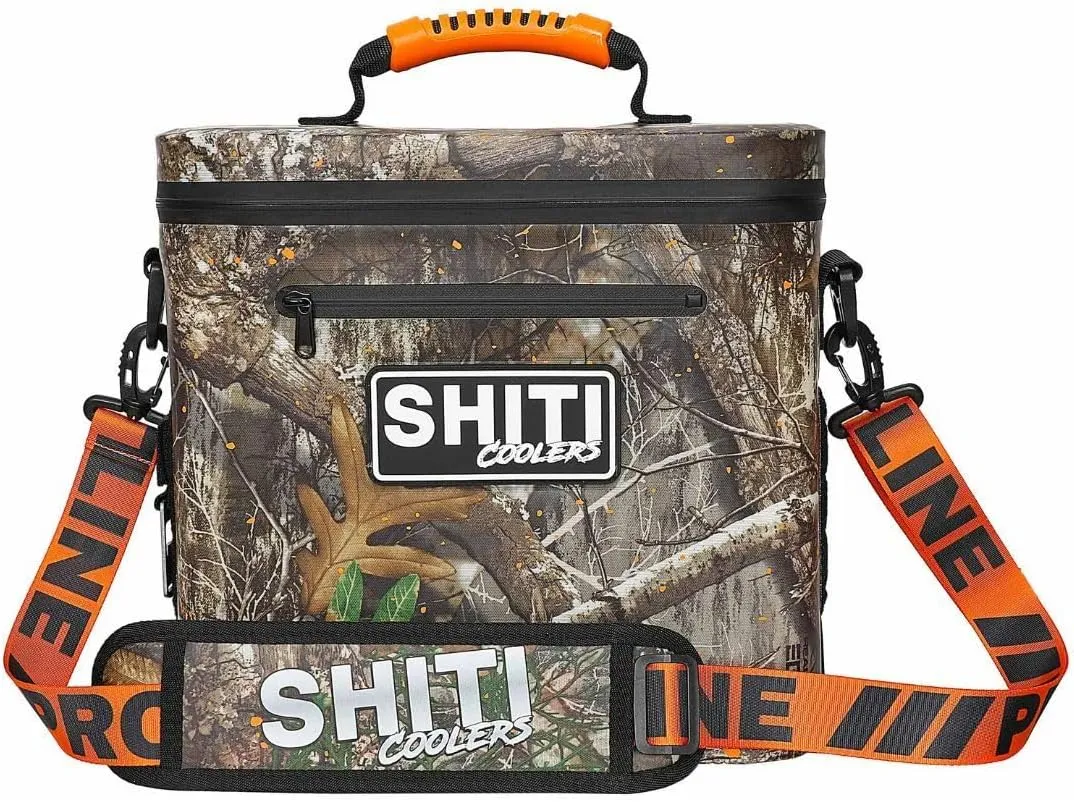 SHITI Coolers Cooler Bag for Camping, Travel, Beach, Soft Lunch Box for Food, Drinks & Ice, Portable, Waterproof 24 Hour Insulated Bag with Bottle Opener, Customizable, The Realtree,12 Cans