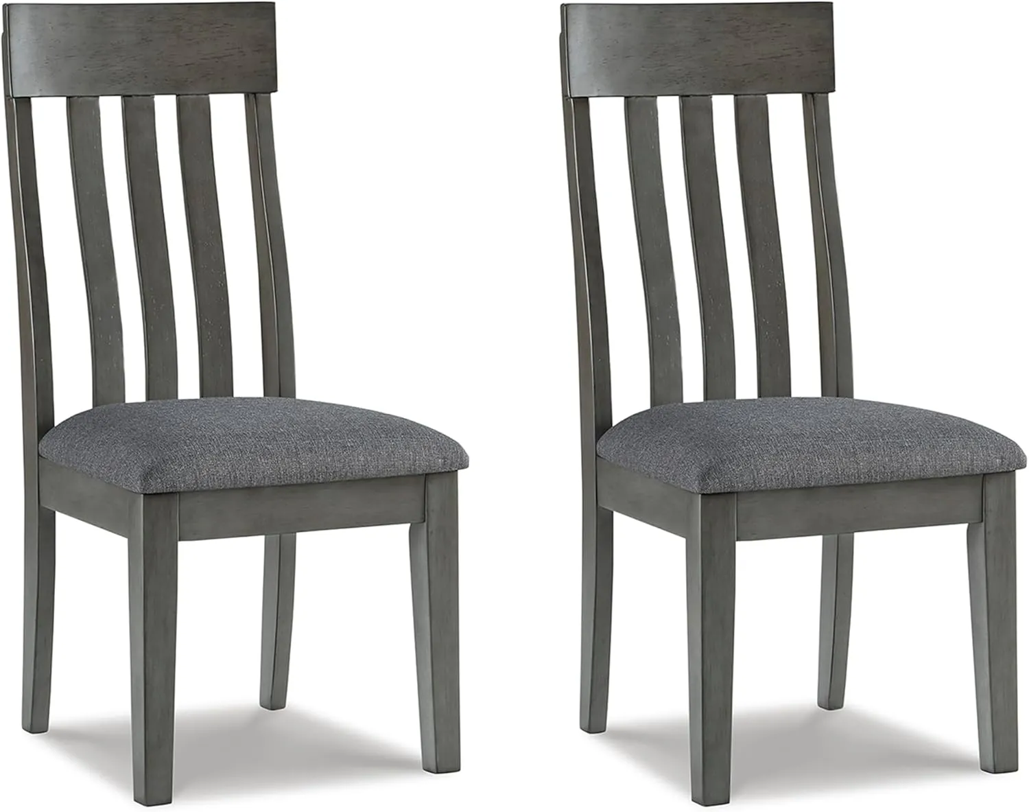 Signature Design by Ashley Hallanden Modern Slat Back 18.63" Dining Room Chair, Set of 2, Gray