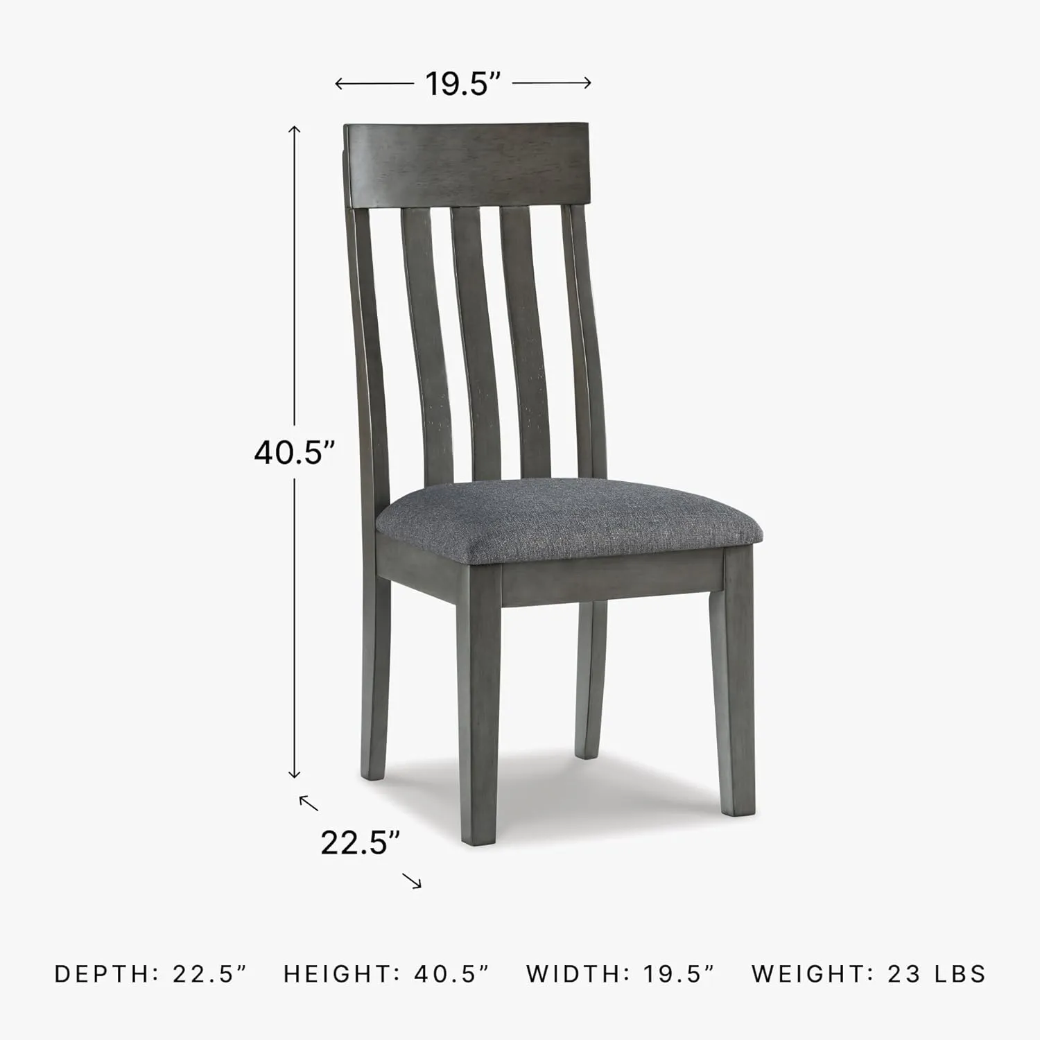 Signature Design by Ashley Hallanden Modern Slat Back 18.63" Dining Room Chair, Set of 2, Gray