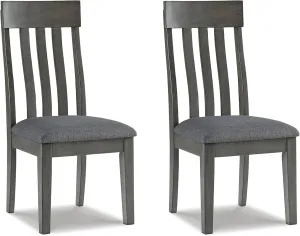 Signature Design by Ashley Hallanden Modern Slat Back 18.63" Dining Room Chair, Set of 2, Gray