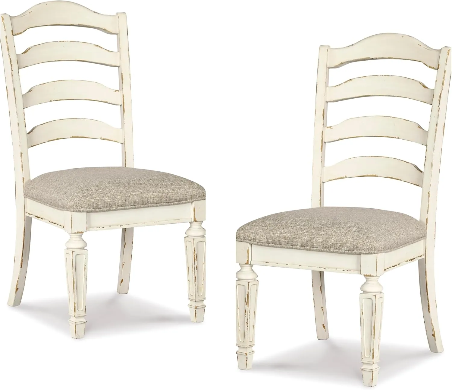 Signature Design by Ashley Realyn Dining Room Upholstered Chair 2 Count, Antique White