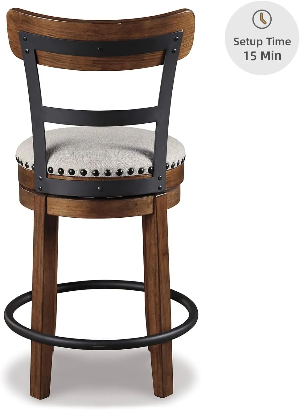 Signature Design by Ashley Valebeck 30" Farmhouse Pub Height Barstool, Brown