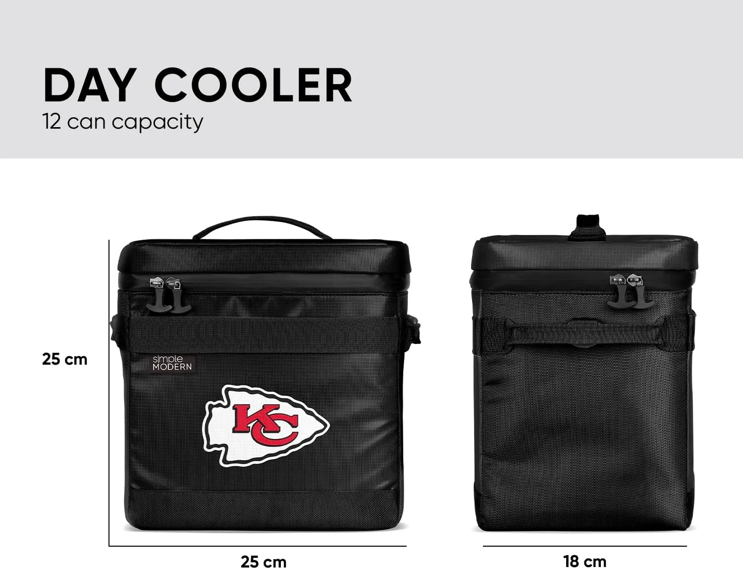 Simple Modern Officially Licensed NFL Kansas City Chiefs Day Cooler for 12 Cans | Soft Insulated Ice Chest with Carrying Strap & Handle | Lunch Box Travel, Game Day | 11 Liter | Kansas City Chiefs