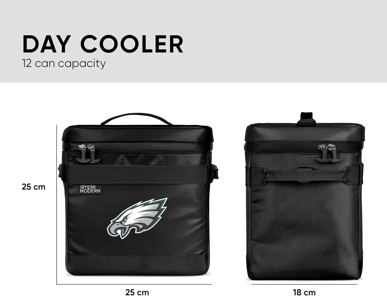 Simple Modern Officially Licensed NFL Philadelphia Eagles Day Cooler for 12 Cans | Soft Insulated Ice Chest with Carrying Strap & Handle | Lunch Box Travel, Game Day | 11 Liter | Philadelphia Eagles