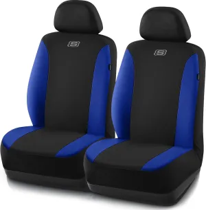 Skechers Car Seat Covers, Premium Breathable Polyester Seat Covers, Car Seat Covers Front Seats Airbag Compatible, Automotive Comfort & Protection for Most Cars, Vans, Trucks, SUVs (Two Front, Blue)