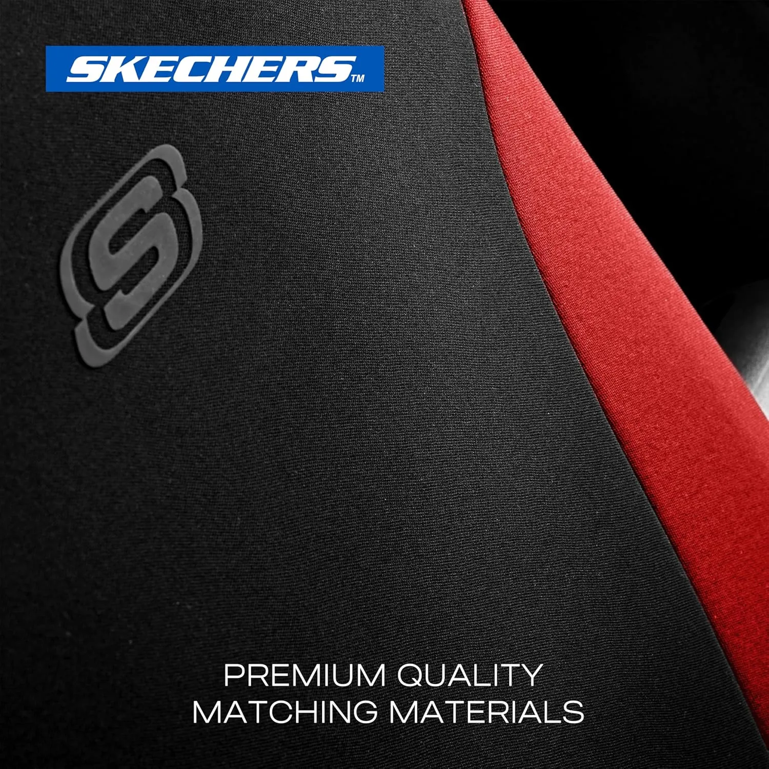 Skechers Car Seat Covers, Premium Breathable Polyester Seat Covers, Car Seat Covers Full Set Airbag Compatible, Automotive Comfort & Protection for Most Cars, Vans, Trucks, SUVs (Full Set, Red)