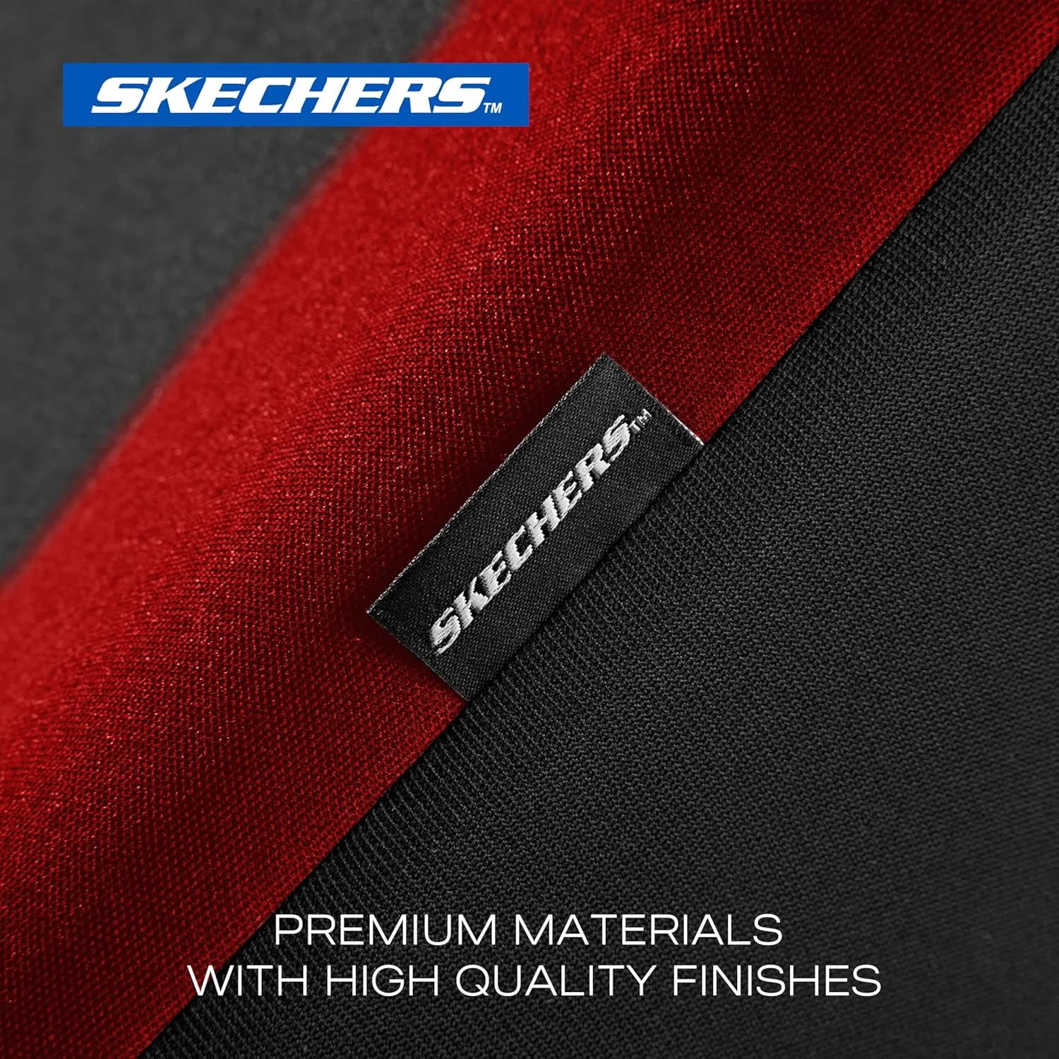 Skechers Car Seat Covers, Premium Breathable Polyester Seat Covers, Car Seat Covers Full Set Airbag Compatible, Automotive Comfort & Protection for Most Cars, Vans, Trucks, SUVs (Full Set, Red)