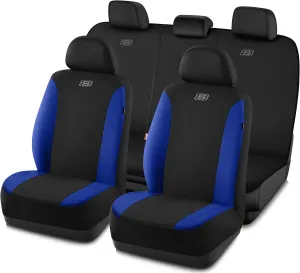 Skechers Car Seat Covers, Premium Breathable Polyester Seat Covers, Car Seat Covers Full Set Airbag Compatible, Automotive Comfort & Protection for Most Cars, Vans, Trucks, SUVs (Full Set,Blue)