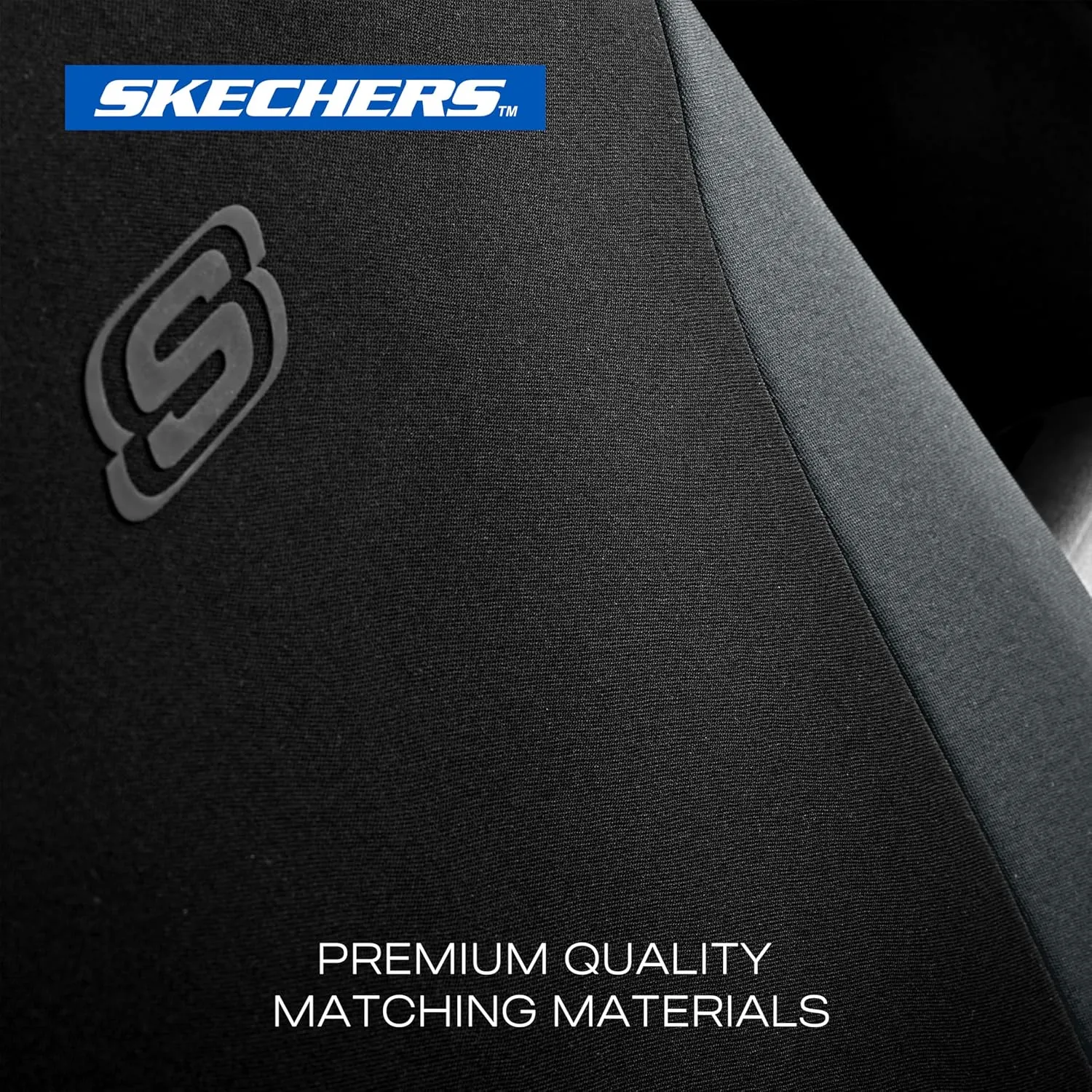 Skechers Car Seat Covers, Premium Breathable Polyester Seat Covers, Car Seat Covers Full Set Airbag Compatible, Automotive Comfort & Protection for Most Cars, Vans, Trucks, SUVs (Full Set,Grey)
