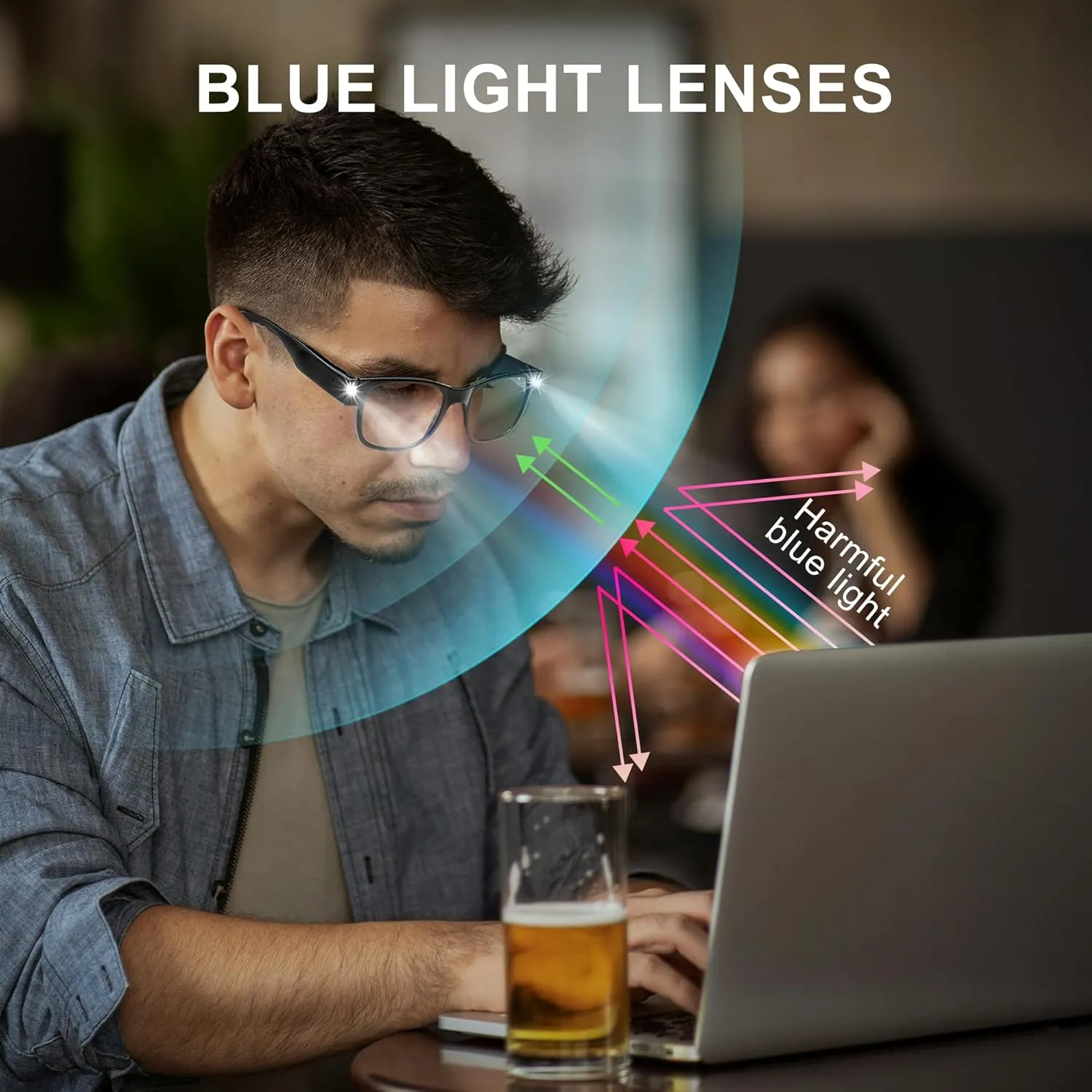 SKYWAY Reading Glasses Lighted Rechargeable Bright LED Readers with Lights Eyewear Clear Vision Unisex