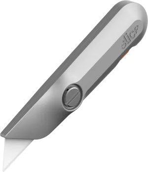 Slice 10582, Drywall Knife, Ergonomic Aluminum Handle for Easier Cuts, Attached Safety Cap, Finger Friendly Ceramic Blades, Lasts 11x As Long as Metal