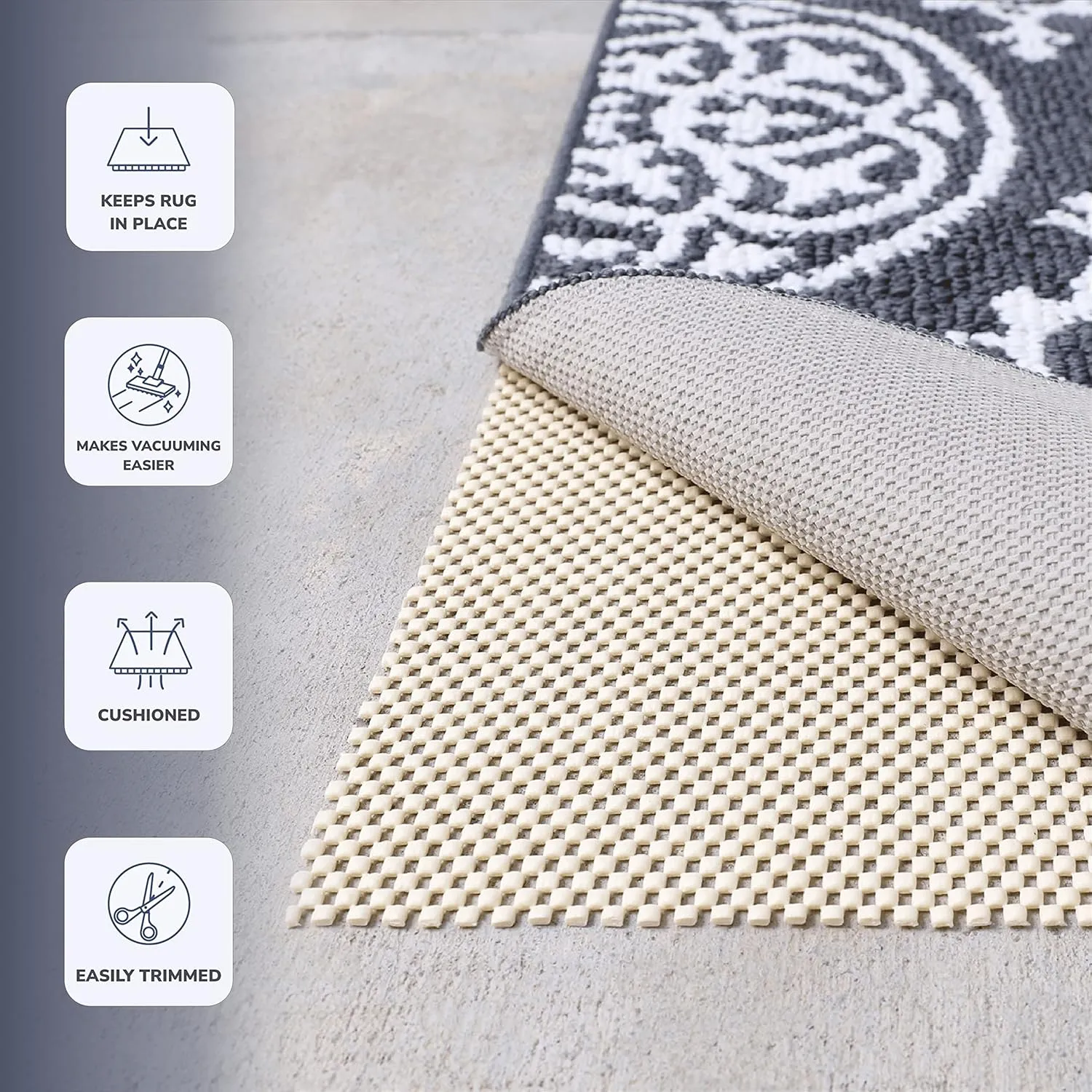 Slip-Stop Super Grip Outdoor, 8 x 11 ft, Non-Slip Rug Pad for Hardwood Floors, USA-Made Outdoor Rug Pad Prevents Outdoor Rugs from Sliding