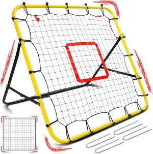 Soccer Rebounder Bounce Back Net,Baseball Rebounder Net, Adjustable Angle All Ages Volleyball Rebounder Training Equipment, Soccer Themed Gifts for Backyard Soccer Practice