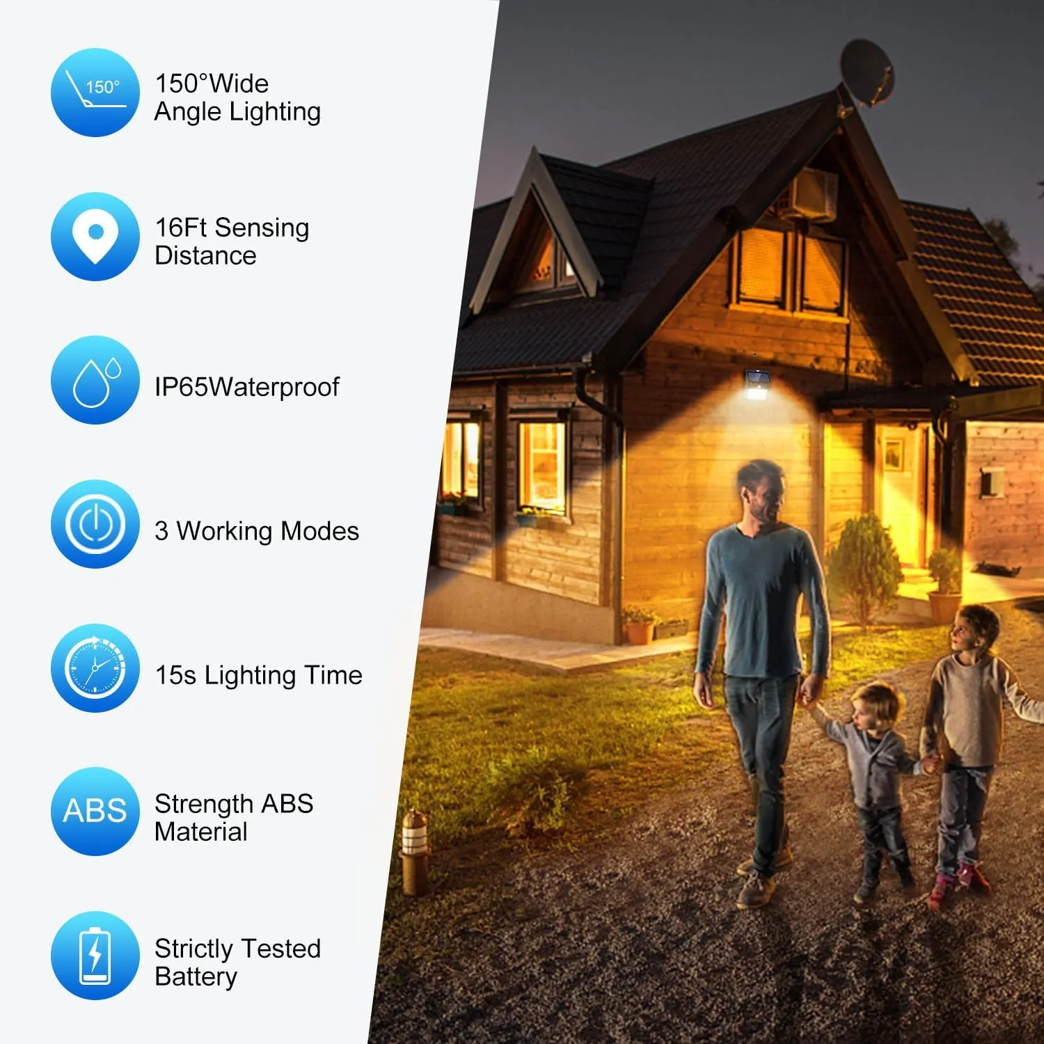Solar Lights Outdoor, 6 Pack Solar Motion Sensor Outdoor Lights with 3 Lighting Modes, IP65 Waterproof Solar Fence Lights for House (Warm White)