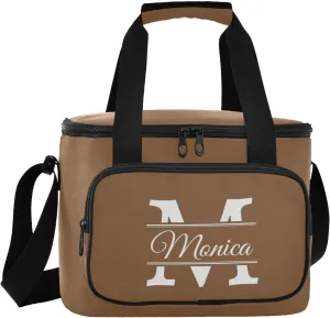 Solid Color Custom Soft Cooler Bag with Zipper Personalized Insulated Portable Camping Cooler for Travel Beach Work Lunch Box for Women Men