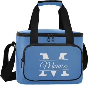 Solid Color Custom Soft Cooler Bag with Zipper Personalized Insulated Portable Camping Cooler for Travel Beach Work Lunch Box for Women Men