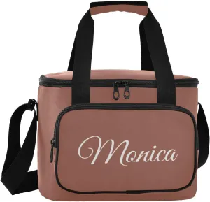 Solid Color Custom Soft Cooler Bag with Zipper Personalized Insulated Portable Cooler for Camping Beach Travel Work Lunchbox for Women Men