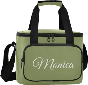 Solid Color Custom Soft Cooler Bag with Zipper Personalized Insulated Portable Cooler for Camping Beach Travel Work Lunchbox for Women Men