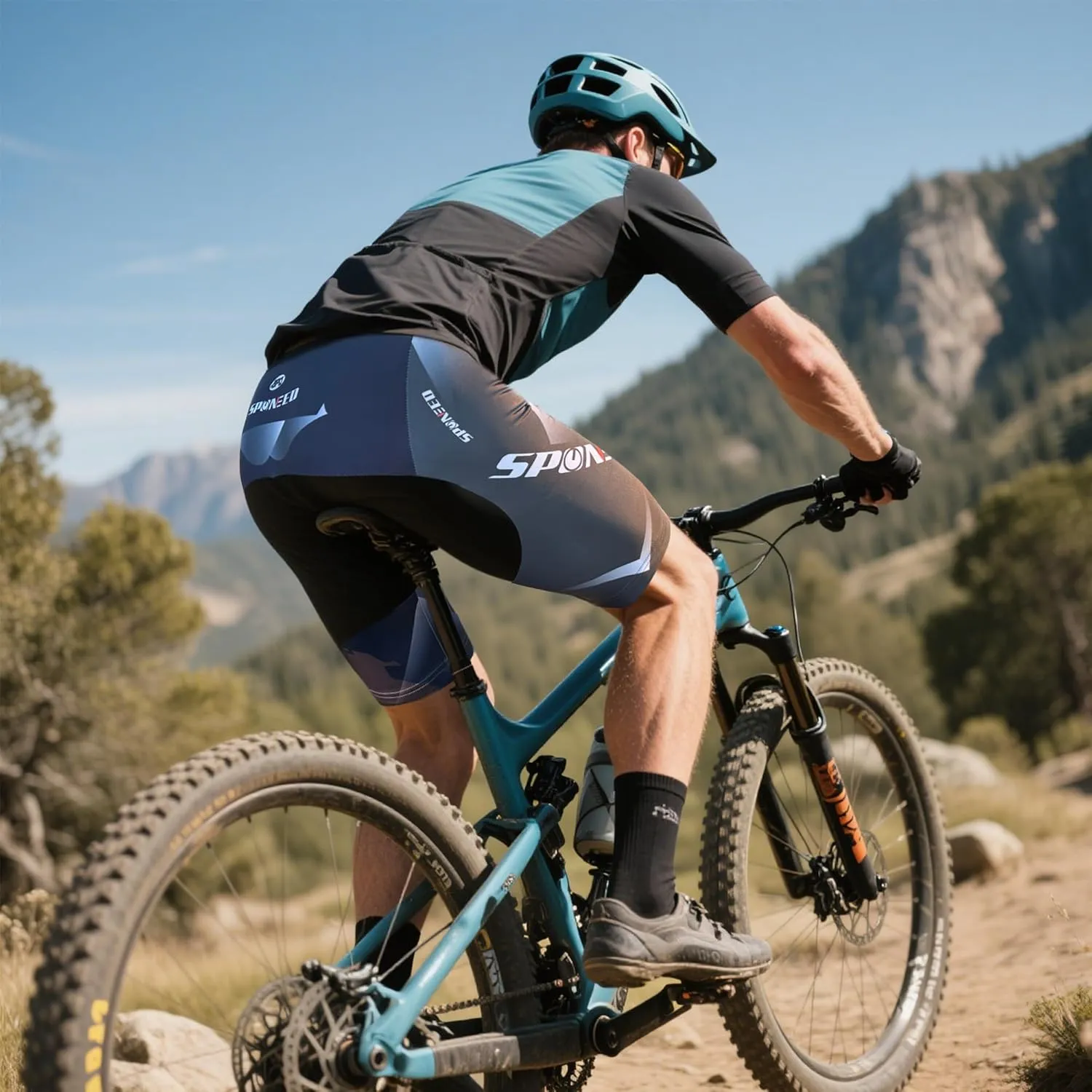 sponeed Men Bike Shorts Cushioned Biking Wear Gear Road Cycling Bottoms