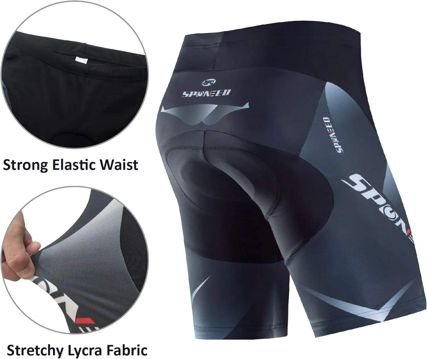 sponeed Men Bike Shorts Cushioned Biking Wear Gear Road Cycling Bottoms
