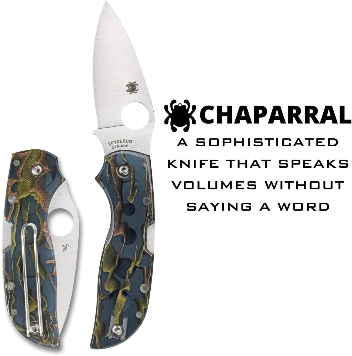 Spyderco Chaparral Prestige Knife with 2.80" CTS XHP Stainless Steel Blade and Smoke-Colored Raffir Noble Handle - PlainEdge - C152RNP