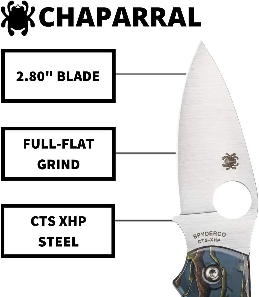 Spyderco Chaparral Prestige Knife with 2.80" CTS XHP Stainless Steel Blade and Smoke-Colored Raffir Noble Handle - PlainEdge - C152RNP