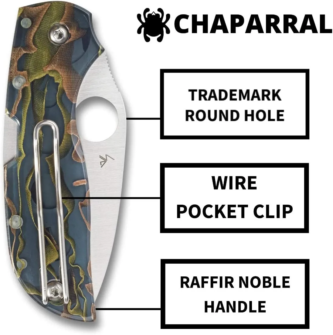 Spyderco Chaparral Prestige Knife with 2.80" CTS XHP Stainless Steel Blade and Smoke-Colored Raffir Noble Handle - PlainEdge - C152RNP