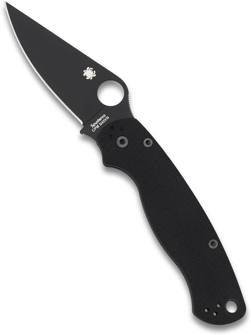 Spyderco Para Military 2 Signature Knife with 3.42" CPM S45VN Steel Blade and Black G-10 Handle - PlainEdge - C81GPBK2