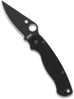 Spyderco Para Military 2 Signature Knife with 3.42" CPM S45VN Steel Blade and Black G-10 Handle - PlainEdge - C81GPBK2