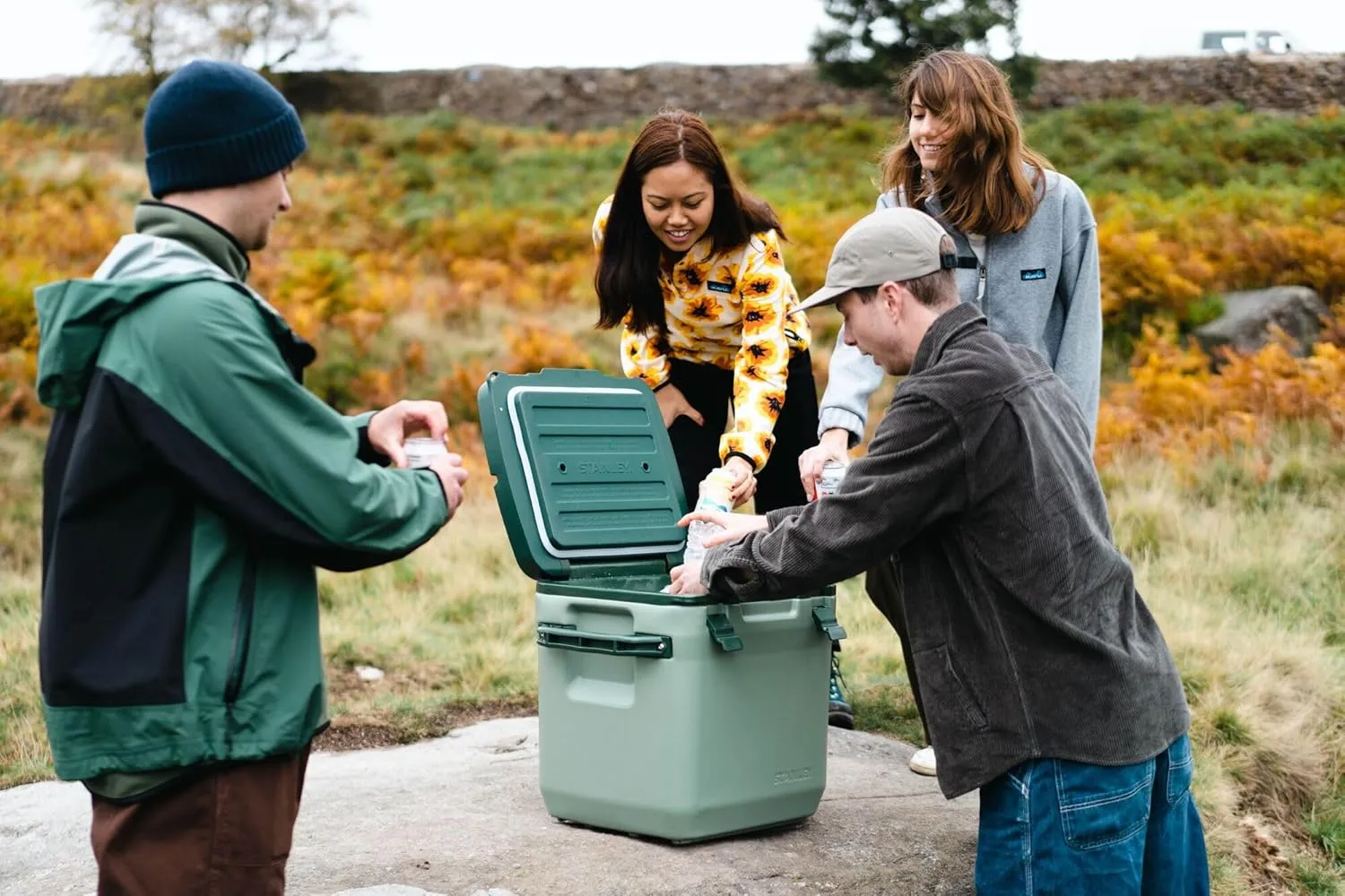 Stanley Adventure Outdoor Cooler 30 qt | Heavy Duty Outdoor Camping Cooler with Easy Carry Side Handles | 4 Days Cooling Ice Chest for 40 Cans | Flat Top Doubles as Seat | BPA-Free | Azure