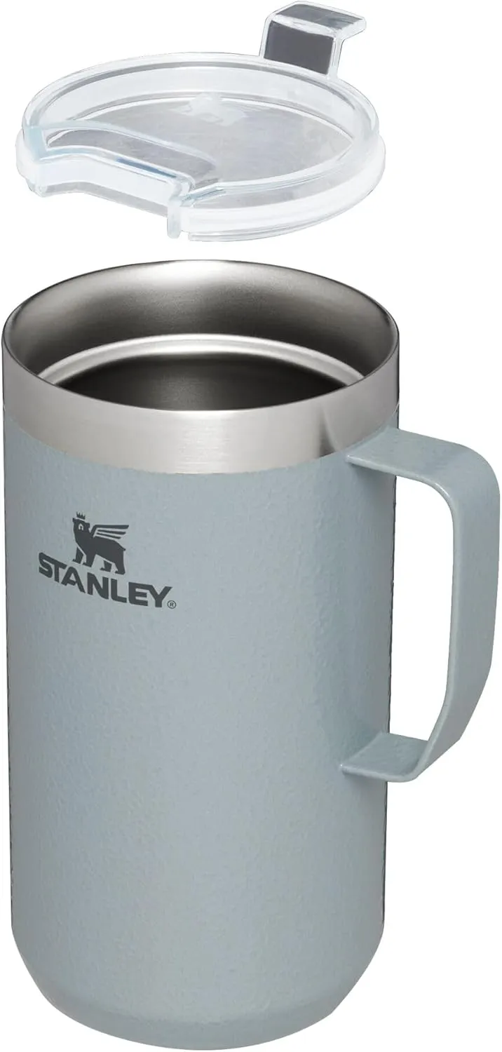 Stanley Stay-Hot Camp Mug 12 oz & 24 oz | Press Fit Drink Through Lid | Cup for Coffee, Tea and Drinks | Insulated Stainless Steel Coffee Mug | BPA-Free