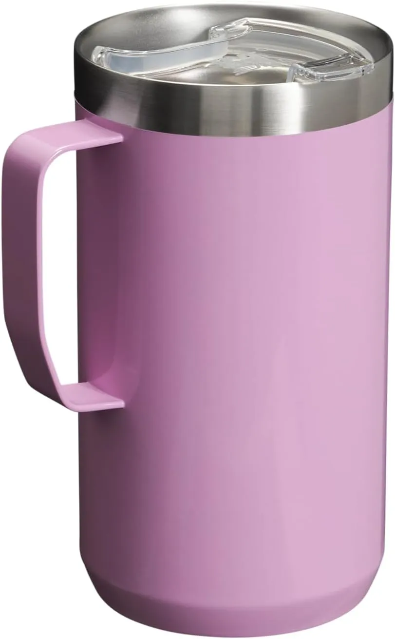 Stanley Stay-Hot Camp Mug 12 oz & 24 oz | Press Fit Drink Through Lid | Cup for Coffee, Tea and Drinks | Insulated Stainless Steel Coffee Mug | BPA-Free