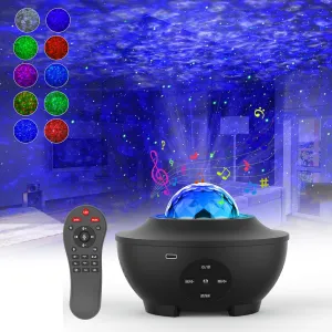 Star Projector, Galaxy Projector with Bluetooth Music Speaker,Ocean Wave Night Light Projector for Kids Gift,Christmas Projector Light for Bedroom Decor,Game Rooms,Home Theatre
