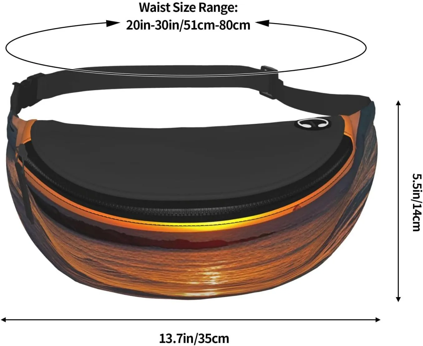 Sunset Ocean Fanny Pack for Man Women Waist Bag Adjustable Belt Casual Chest Bag Bum Bags for Travel Sports Running Hiking Waist Packs