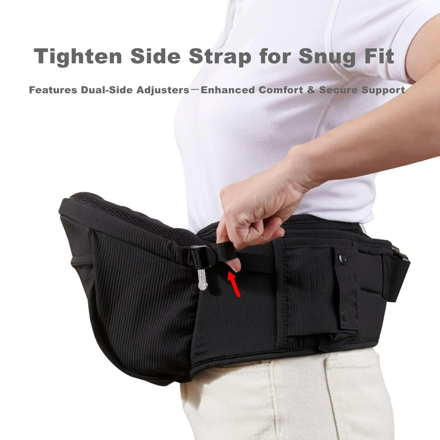 SUNVENO Hip Seat Baby Carrier with CPSC-Certification for 7-45lbs, Ergonomic Abdominal Pressure Relief Design, Non-Slip Silicone Infant Hip Seat Surface for Newborns & Toddlers Fit for All Seasons