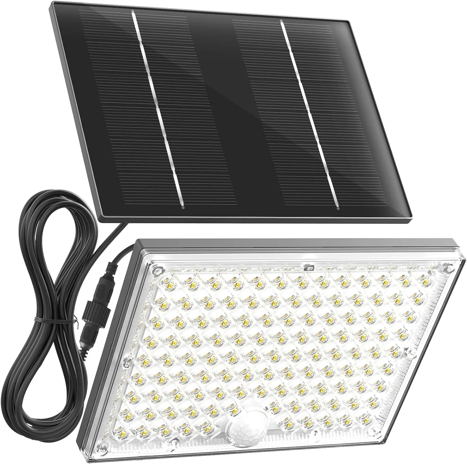 SUPERDANNY Solar Motion Sensor Outdoor Flood Lights with 113 Bright LEDs, Dusk to Dawn Outside Flood Lights with 16ft Cable IP65 Waterproof, Security Light for Garden Barn Porch 1 Pack(Gray)
