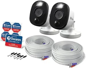 Swann SRPRO-1080MSFBWB2 2 Pack of SWPRO-1080MSFB 1080p Indoor/Outdoor Cameras Add to Certain DVRs