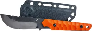 Tactical Fixed Blade Knife - Stonewashed 7Cr13MoV Steel, Anti-Slip Orange G10 Handle, Dual Carry Kydex Sheath (Vertical/Horizontal) for Hunting, Camping, Survival & EDC