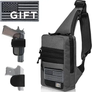 TECEUM Tactical Compact Sling Bag – CCW for Everyday – 10  Styles – Shoulder Crossbody Bag for Concealed Carry of Handgun