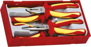 Teng Tools 4 Piece 1000 Volt Insulated Plier Set (Combination, Long Nose, Stripper, Cutter) - TTV440