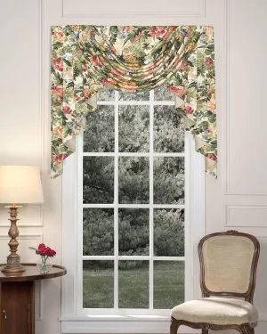 Thomasville At Home Virginia Multi Jabot and Cascade Set, Pleated Valance for Livingroom/Kitchen/Bath, 32x38 (1)