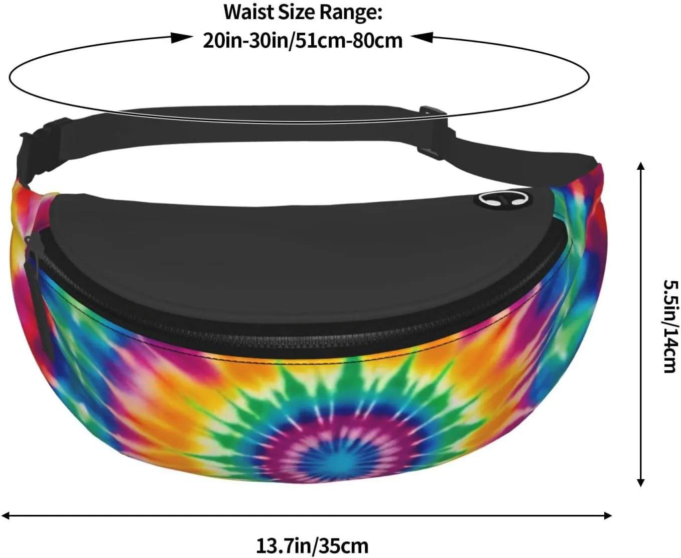 Tie Dye Pattern Fanny Pack for Man Women Waist Bag Adjustable Belt Casual Chest Bag Bum Bags for Travel Sports Running Hiking Waist Packs