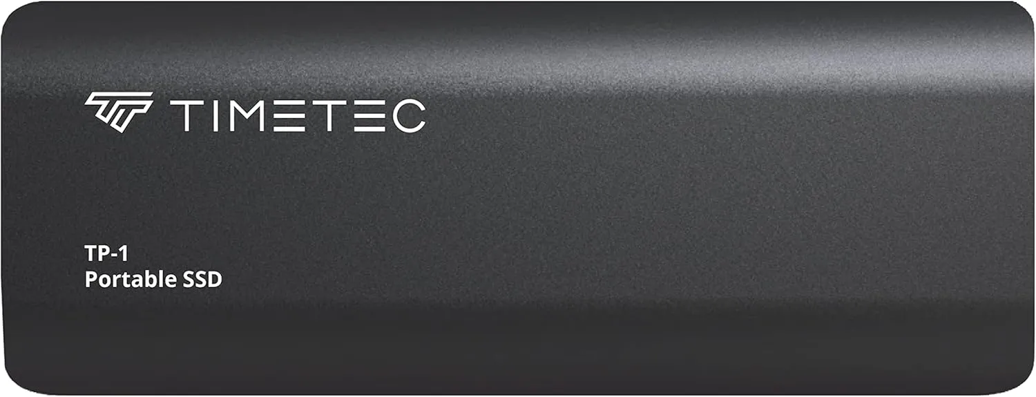 Timetec 256GB Portable External SSD USB3.2 Gen2 Type C Up to 550MB/s Ultra-Light Aluminum Mini External Solid State Drive with USB C to A Cable/USB A to C adapter for Desktops/Laptop/Mac/Mobile- Black