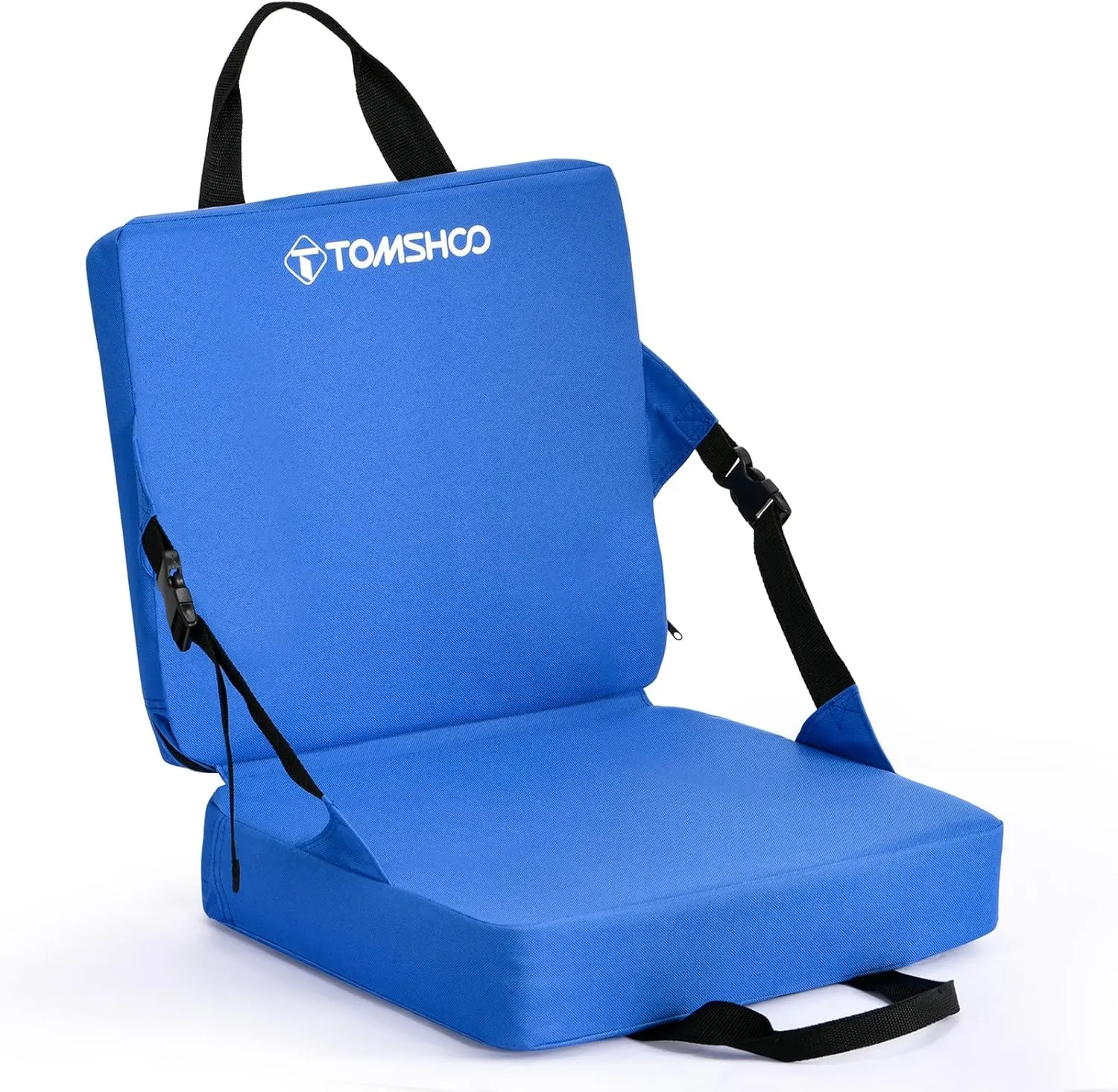 TOMSHOO Portable Stadium Seat Cushion with Backrest Waterproof Nylon Bleacher Cushion Ultralight Seat Padding with Back Support for Sports Fishing Kayaks Camping Concerts Outdoor Activities