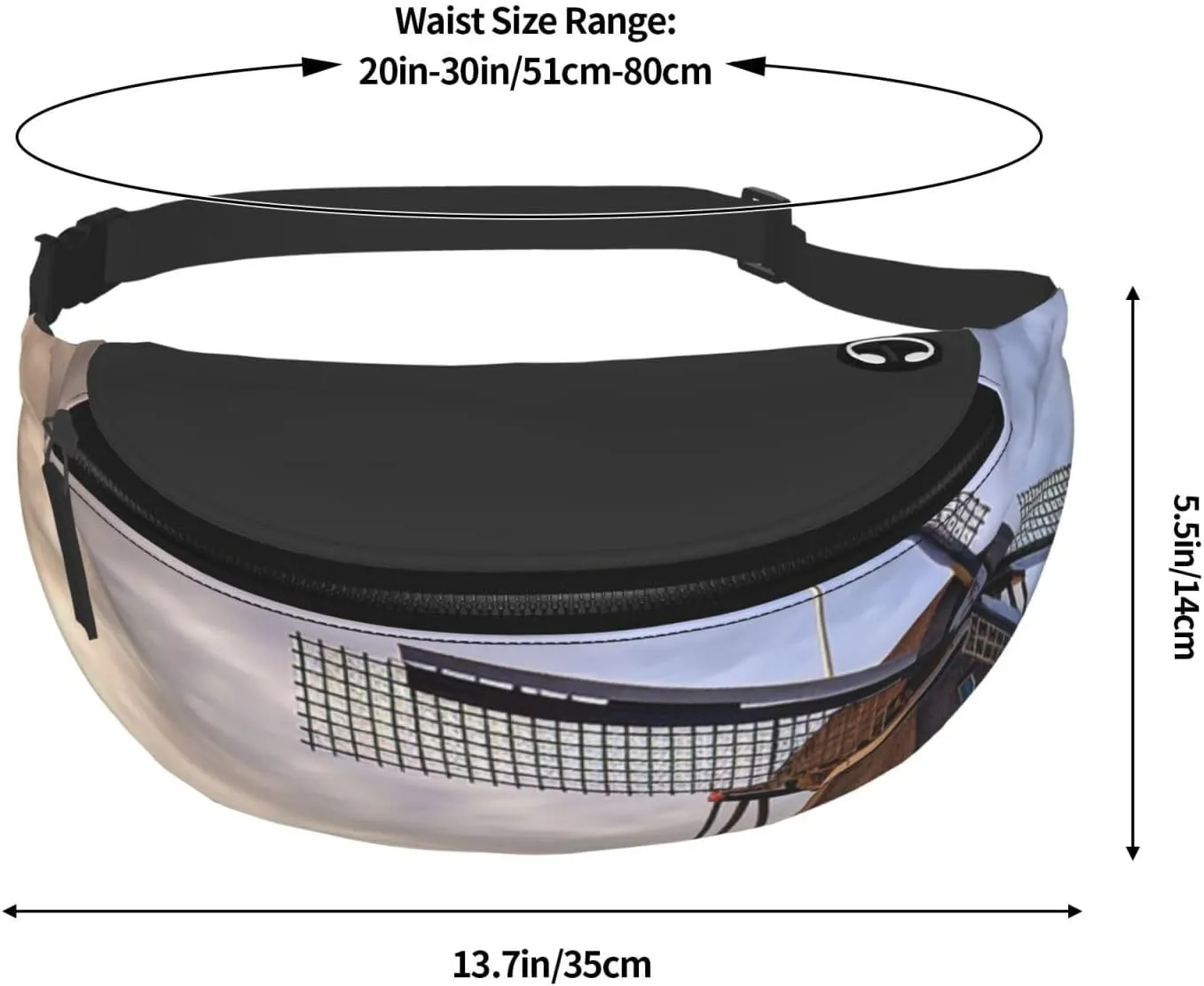 Traditional Windmill Fanny Pack for Man Women Waist Bag Adjustable Belt Casual Chest Bag Bum Bags for Travel Sports Running Hiking Waist Packs